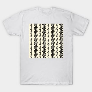 Hugs and Kisses Black on Ivory Pattern T-Shirt